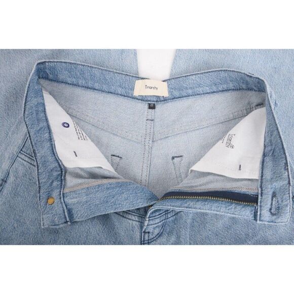 Triarchy Womens Jeans Denim Blue Two Tone Lone Ranger Wide Leg Sz 27 NWT - Picture 7 of 7
